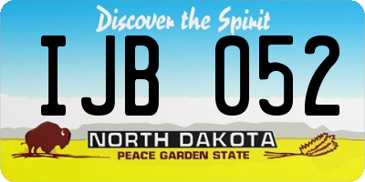 ND license plate IJB052