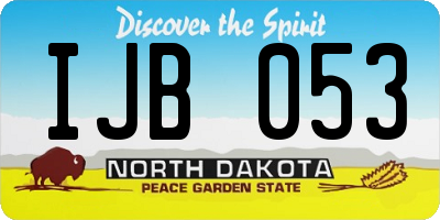 ND license plate IJB053