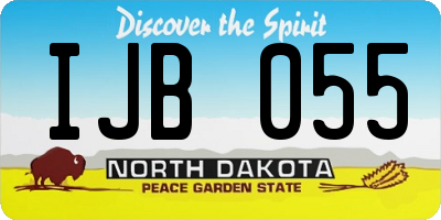 ND license plate IJB055
