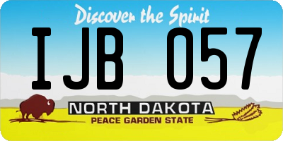 ND license plate IJB057