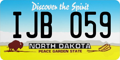 ND license plate IJB059