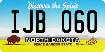 ND license plate IJB060