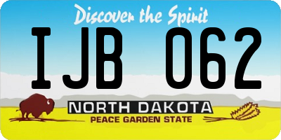 ND license plate IJB062