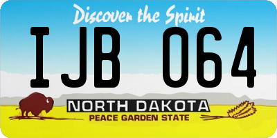 ND license plate IJB064