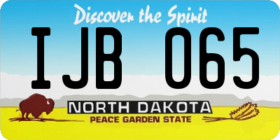 ND license plate IJB065