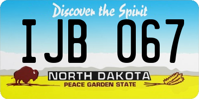 ND license plate IJB067