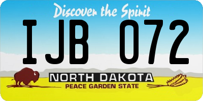 ND license plate IJB072
