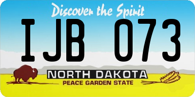 ND license plate IJB073
