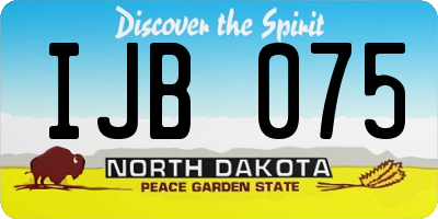 ND license plate IJB075