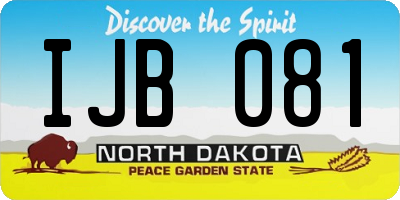 ND license plate IJB081