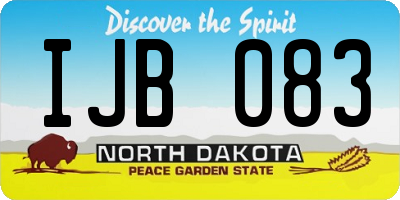 ND license plate IJB083