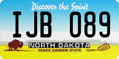 ND license plate IJB089