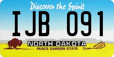 ND license plate IJB091