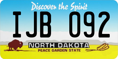 ND license plate IJB092