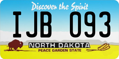 ND license plate IJB093