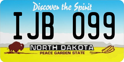ND license plate IJB099