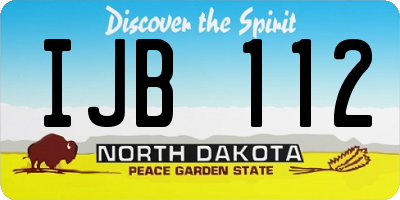 ND license plate IJB112