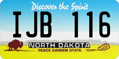 ND license plate IJB116