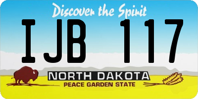 ND license plate IJB117