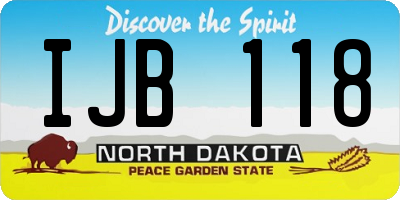 ND license plate IJB118
