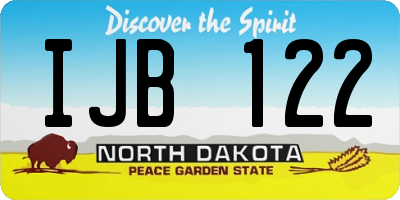 ND license plate IJB122
