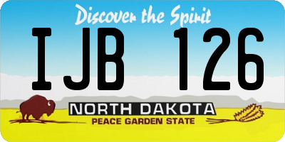 ND license plate IJB126