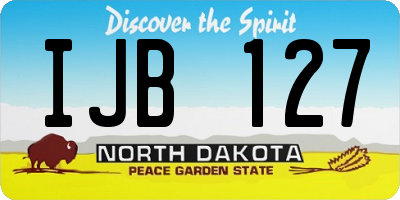 ND license plate IJB127