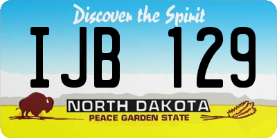 ND license plate IJB129