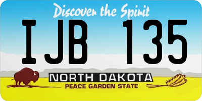 ND license plate IJB135