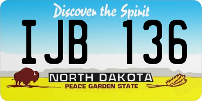 ND license plate IJB136