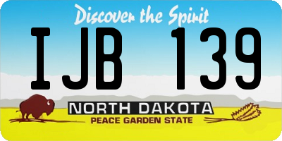 ND license plate IJB139