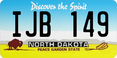 ND license plate IJB149