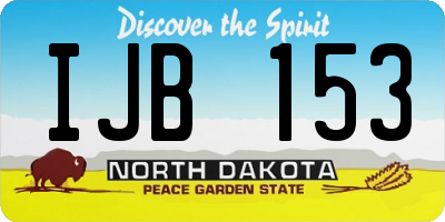 ND license plate IJB153