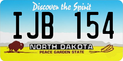 ND license plate IJB154