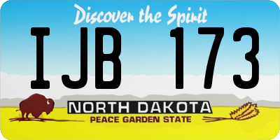 ND license plate IJB173