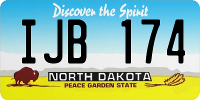 ND license plate IJB174