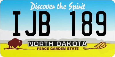 ND license plate IJB189