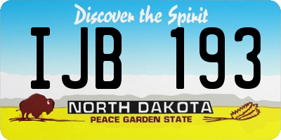 ND license plate IJB193