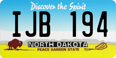 ND license plate IJB194