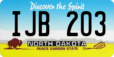 ND license plate IJB203