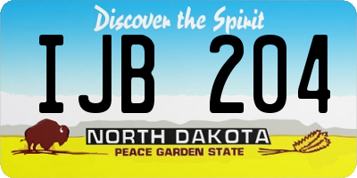 ND license plate IJB204