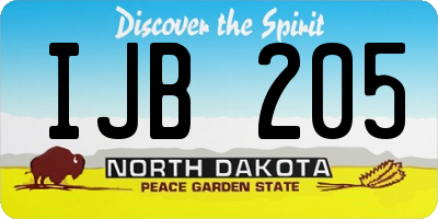 ND license plate IJB205