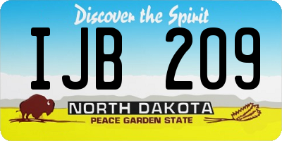 ND license plate IJB209
