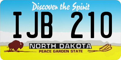 ND license plate IJB210