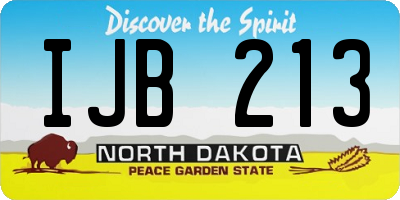 ND license plate IJB213