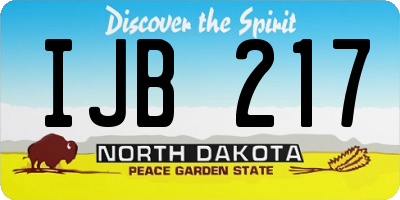 ND license plate IJB217