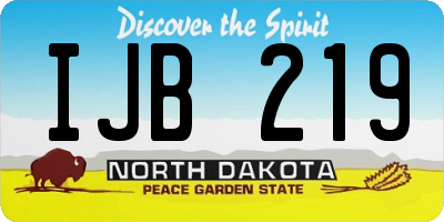 ND license plate IJB219
