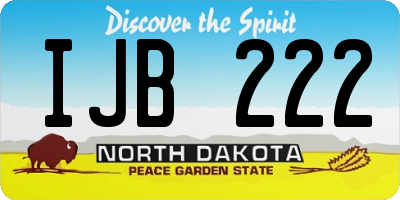ND license plate IJB222