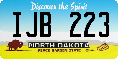 ND license plate IJB223