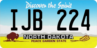 ND license plate IJB224